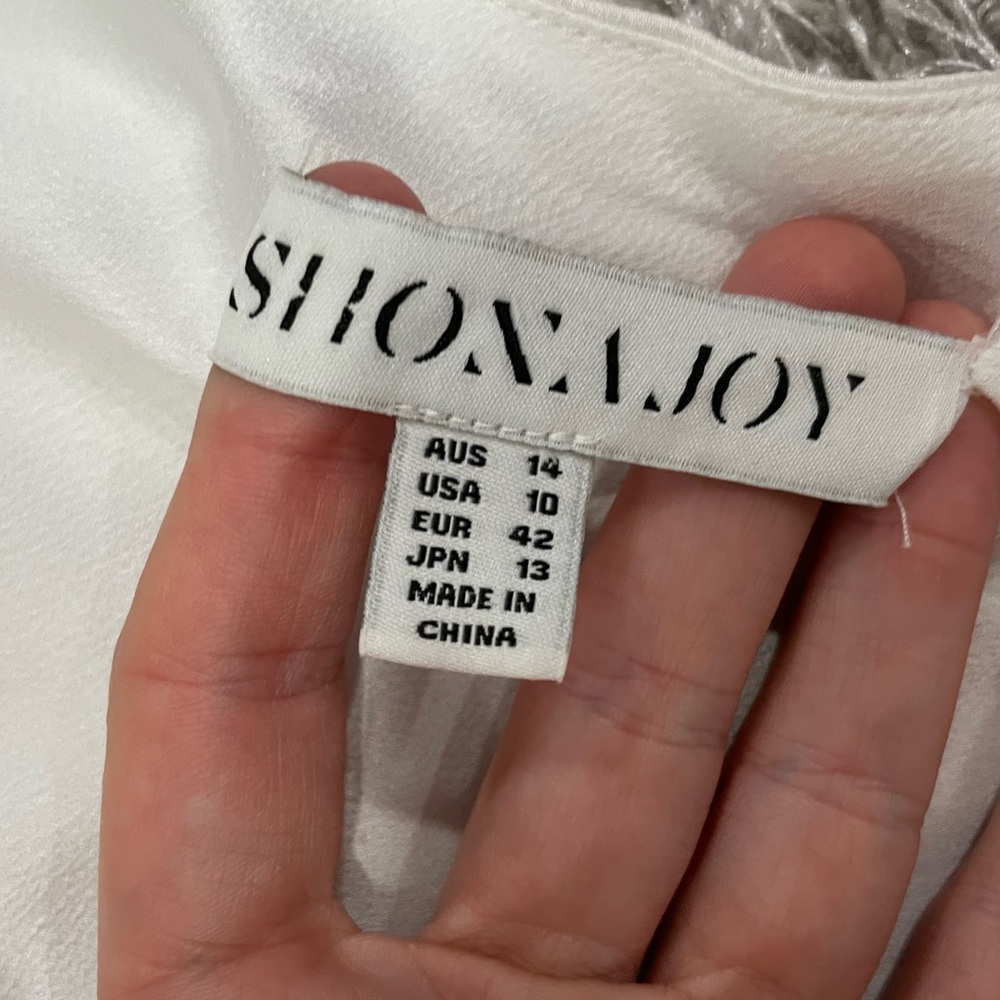 Shonajoy Luxe Bias Cowl Slip Dress Ivory US 10 - Picture 6 of 9